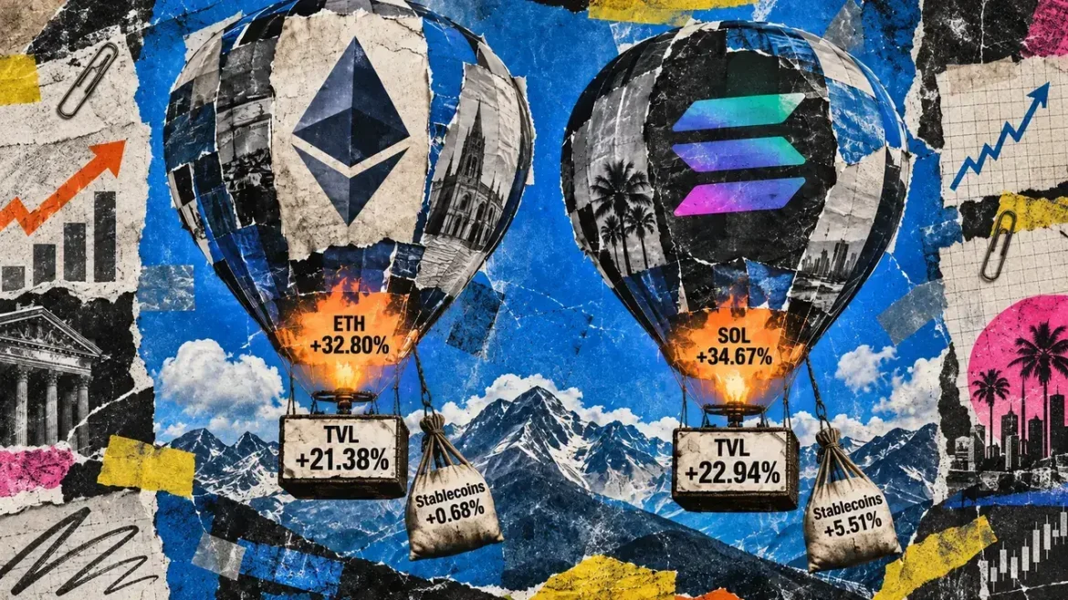 Ethereum and Solana DeFi TVL: prices or fresh capital?